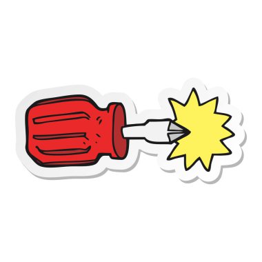 etiket bir karikatür tornavida