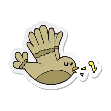 bir çizgi film şarkı kuş Sticker