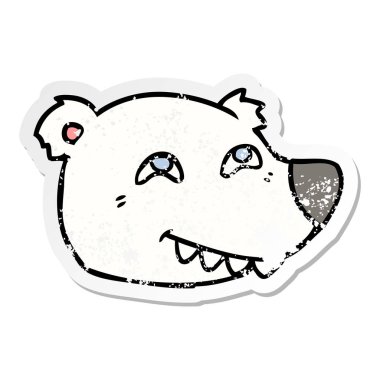 bir çizgi film kutup ayısı yüz sıkıntılı etiket