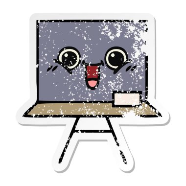 sevimli çizgi yazı tahtası sıkıntılı etiket