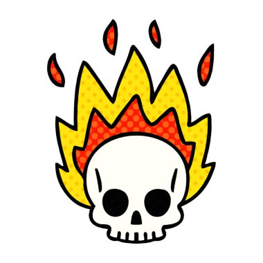 ilginç çizgi roman tarzı çizgi film kafatası