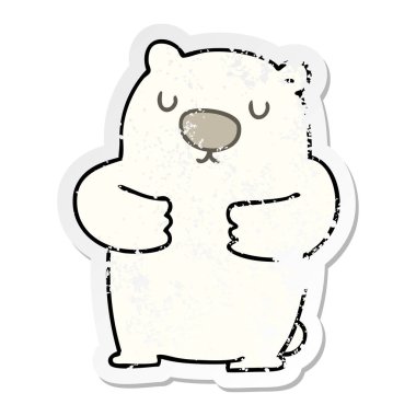 ilginç bir el sıkıntılı etiket karikatür kutup ayısı çizilmiş