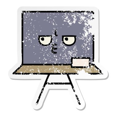 sevimli çizgi yazı tahtası sıkıntılı etiket