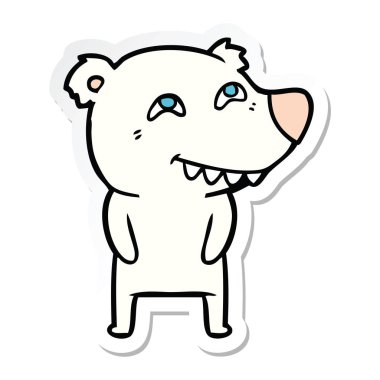 bir çizgi film kutup ayısı diş gösterilen etiket