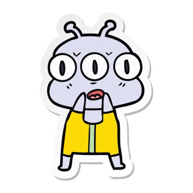 bir çizgi film üç gözlü yabancı etiket