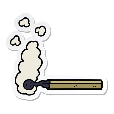 bir çizgi film yanık maçın etiket