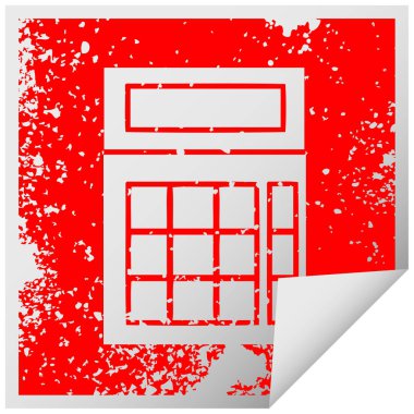 bir okul hesap makinesi etiket sembolü peeling sıkıntılı Meydanı