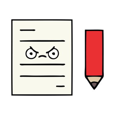 sevimli çizgi test kağıt