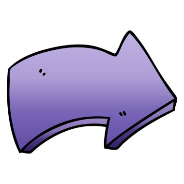 Degrade gölgeli ilginç karikatür oku