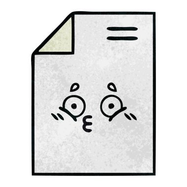 bir yaprak kağıda Retro grunge doku karikatür 