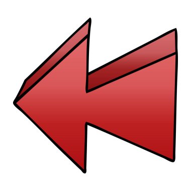 Degrade gölgeli ilginç karikatür oku