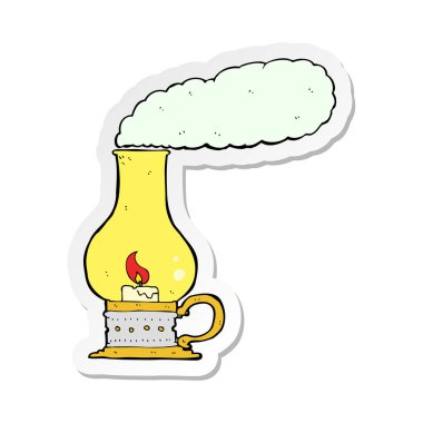 bir çizgi film eski stil fener etiket