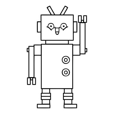 Çizim karikatür mutlu bir robot
