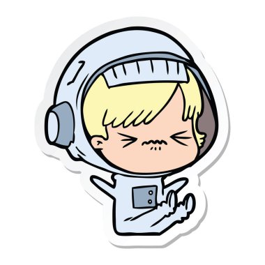 etiket bir aksilik atmak bir karikatür alan kız