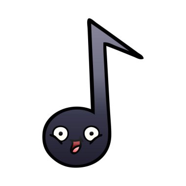 bir nota degrade gölgeli karikatür