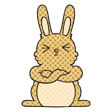 çizgi roman tarzı ilginç karikatür tavşan