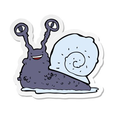 bir çizgi film salyangoz etiket