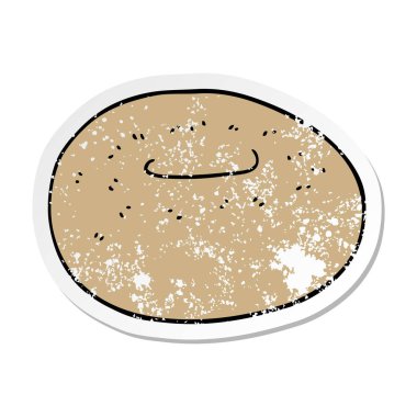 bir çizgi film donut sıkıntılı etiket