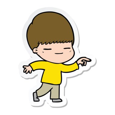 bir çizgi film kendini beğenmiş çocuk etiket