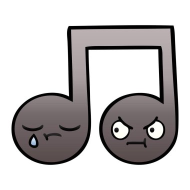 bir nota degrade gölgeli karikatür