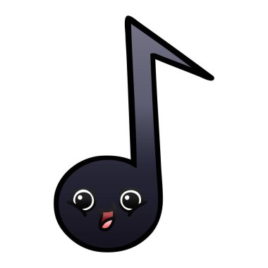 Degrade gölgeli çizgi film müzik notası