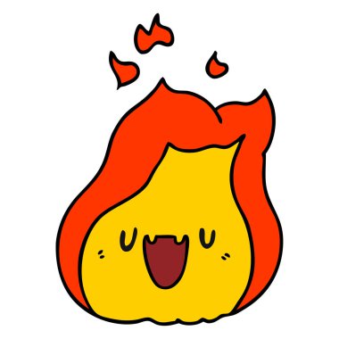 çizgi film illüstrasyon kawaii şirin ateş etmek