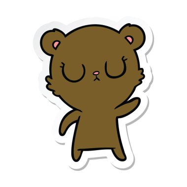 etiket huzurlu karikatür ayı