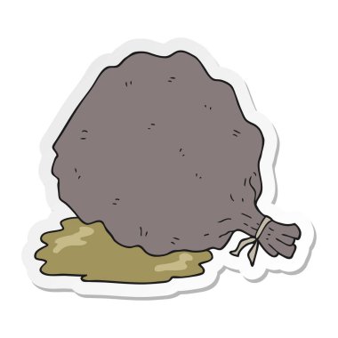 çöp karikatür çuvalı etiket