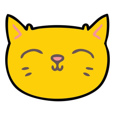 ilginç karikatür kedi yüz el çekilmiş