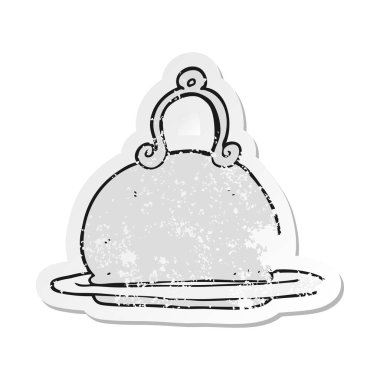 bir çizgi film yemek tabak Retro sıkıntılı etiket