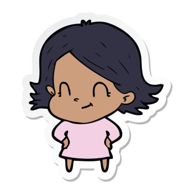 bir çizgi film dostça kız etiketi