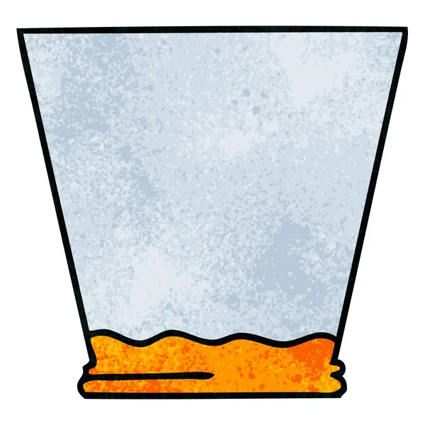手の描かれた風変わりな漫画ウイスキー タンブラー — ストックベクタ