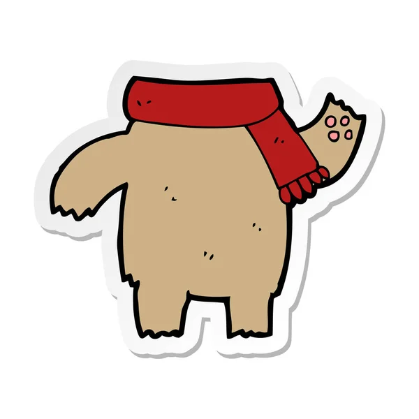 Sticker Cartoon Teddy Bear Body — Stock Vector