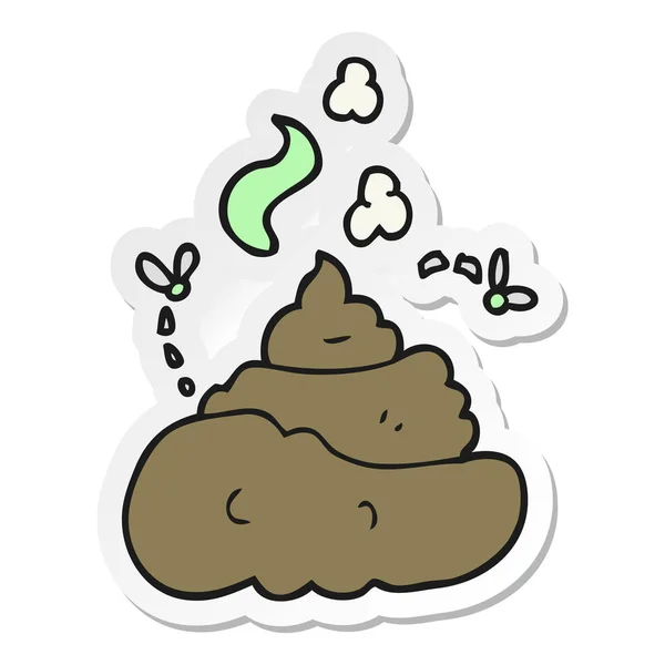 Sticker Cartoon Gross Poop — Stock Vector