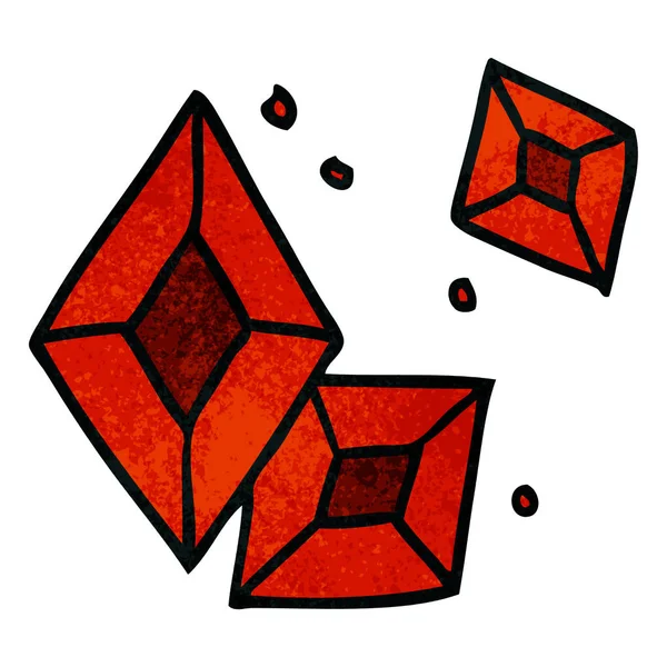 Ручной Рисунок Нескольких Рубиновых Драгоценных Камней — стоковый вектор