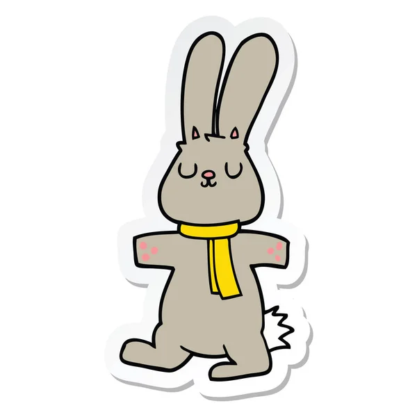 Adesivo di un coniglio cartone animato — Vettoriale Stock