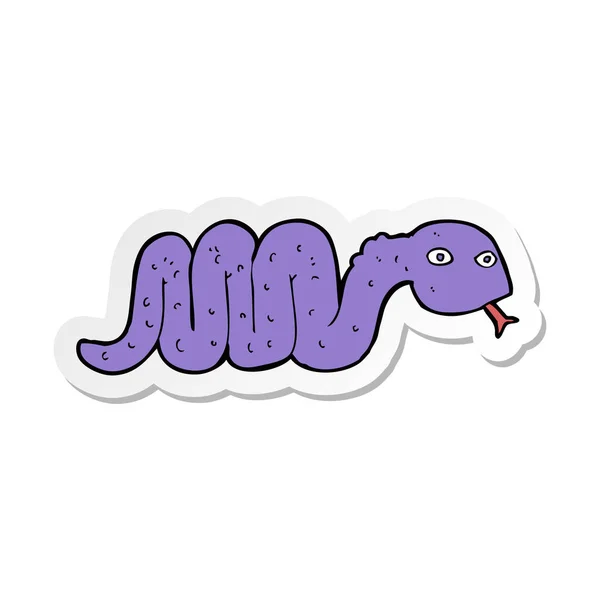 Sticker Funny Cartoon Snake — Stock Vector