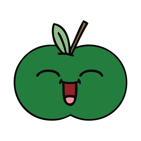 Cute cartoon juicy apple — Stock Vector