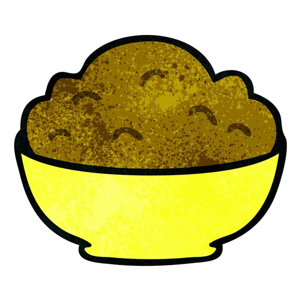 Handgezeichnete Skurrile Cartoon Schüssel Pudding — Stockvektor
