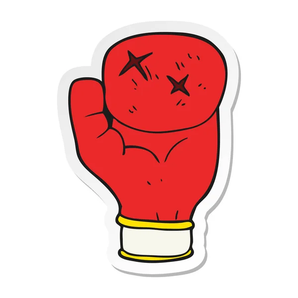 Klistermärke Tecknad Boxning Handske — Stock vektor