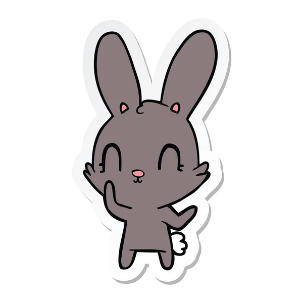 Pegatina Lindo Conejo Dibujos Animados — Vector de stock