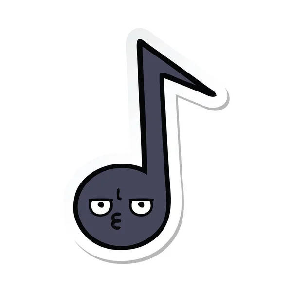 Sticker Van Een Leuke Cartoon Muzieknoot — Stockvector