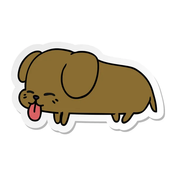 Desenho Animado Autocolante Desenhado Mão Livre Cão Bonito Kawaii — Vetor de Stock