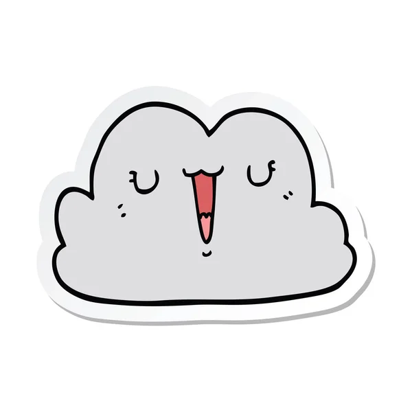 Pegatina Una Linda Nube Dibujos Animados — Vector de stock