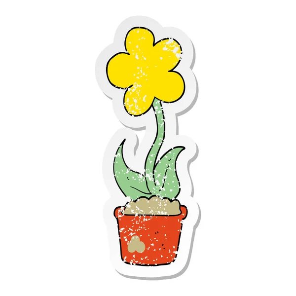 Aufkleber einer niedlichen Cartoon-Blume — Stockvektor