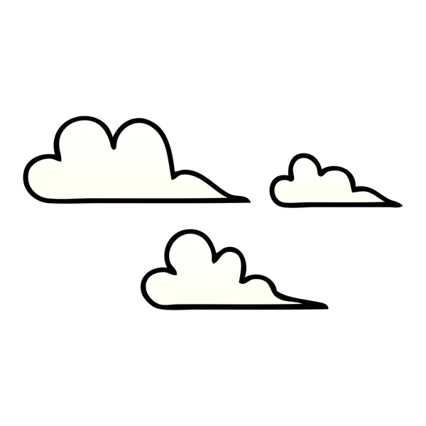 Gradient Shaded Cartoon Cloud — Stock Vector