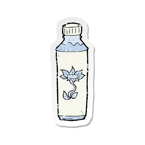 Retro Aufkleber Einer Cartoon Wasserflasche — Stockvektor
