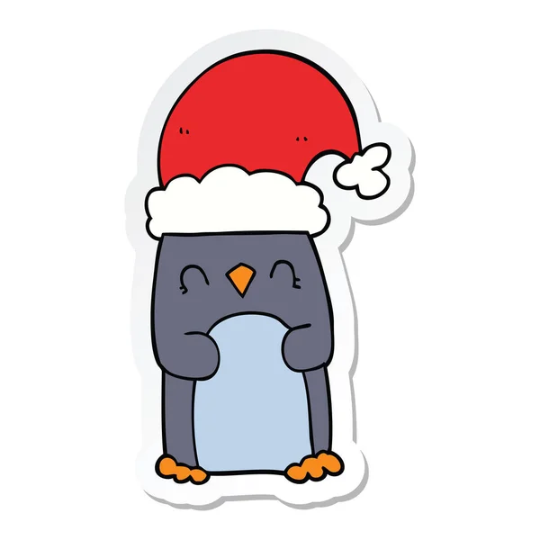 Pegatina de un pingüino de dibujos animados — Archivo Imágenes Vectoriales