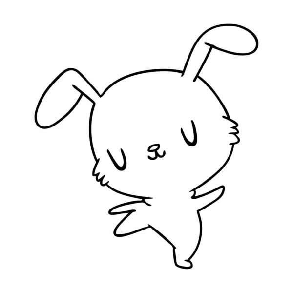 Dessin Ligne Illustration Kawaii Mignon Lapin Fourrure — Image vectorielle