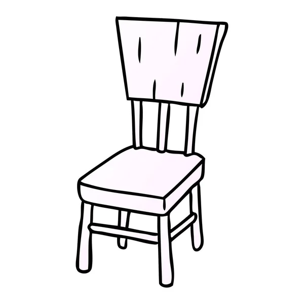 Hand Drawn Gradient Cartoon Doodle Wooden Chair — Stock Vector